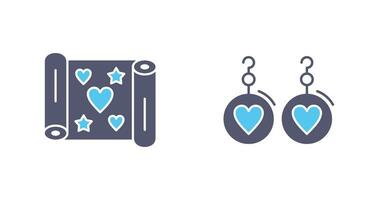 Gift Wrap and Earrings Icon vector