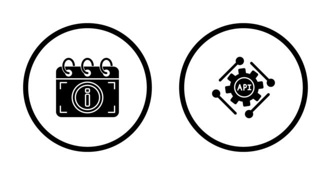api and calendar Icon vector