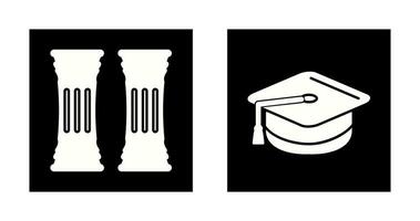 Column and Mortarboard Icon vector