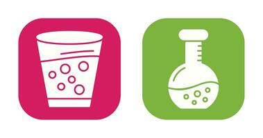 Antacid and Flask Icon vector