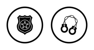 Police shield and Handcuff Icon vector