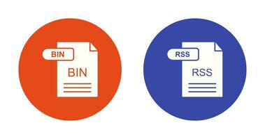 BIN and RSS Icon vector