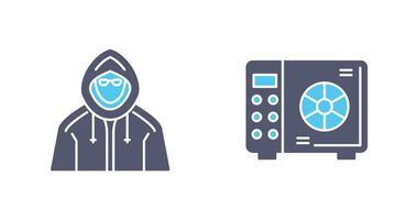 Safe Box and  Hacker Icon vector