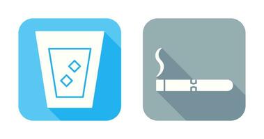 lit cigar and white russian drink  Icon vector