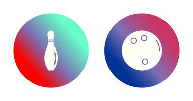 bowling pin and bowling ball Icon vector