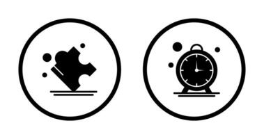 Puzzle and Stop Watch Icon vector