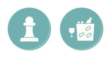 pawn and wine bottle in ice  Icon vector