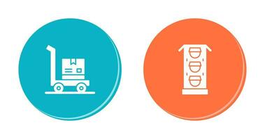 trolly and traffic light  Icon vector