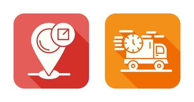 fast delivery and location Icon vector