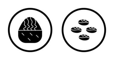 cream muffin and coffee beans  Icon vector