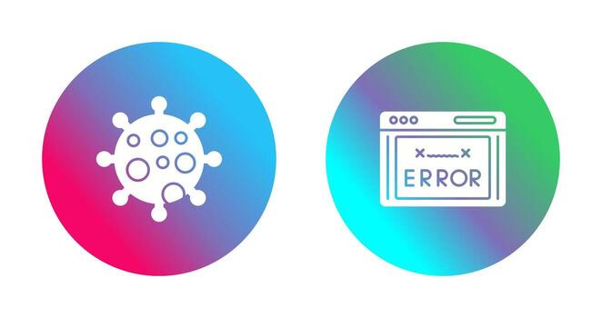 virus y error código icono vector