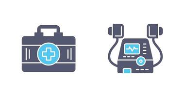 Defribillator and First Aid Kit Icon vector