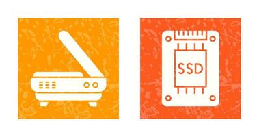 Scanner and Hard drive Icon vector