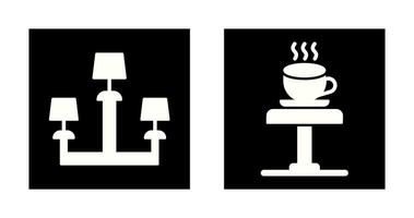 Lamp and Coffee Table Icon vector