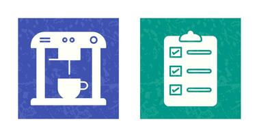 coffee machine and order list Icon vector