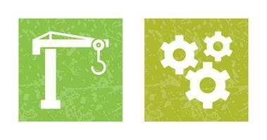 Crane and Gears Icon vector