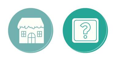 House with Snow and Question Mark Icon vector