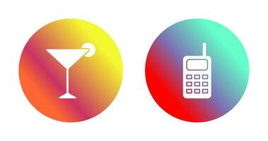 cosmopolitan and walkie talkie Icon vector