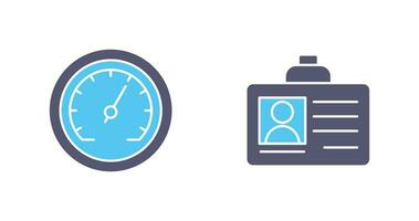 Id Card and Speedometer  Icon vector