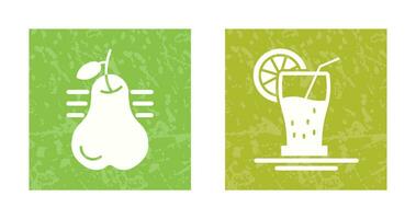 Pear and Orange Juice Icon vector