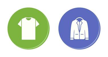 Plain T Shirt and Stylish Jacket Icon vector