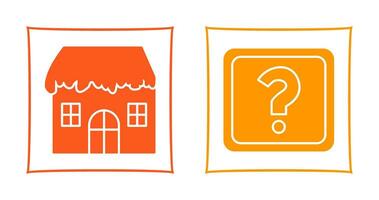 House with Snow and Question Mark Icon vector