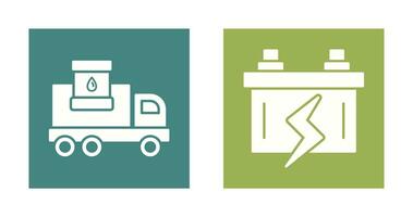 Fuel Truck and Battery Icon vector