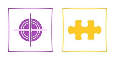 Target and Puzzle Piece Icon vector