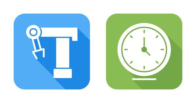 Robotic Arm and Clock Icon vector