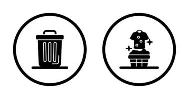 Trash Can and Laundary Icon vector