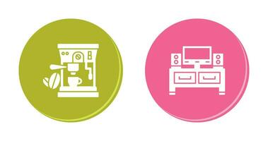 Coffee Machine and Television Icon vector
