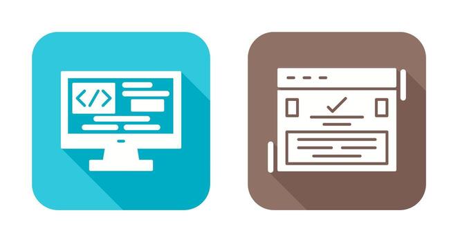 codificación y completar icono vector