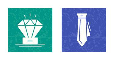 Diamond and Tie Icon vector