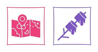 Map and Marshmallows Icon vector