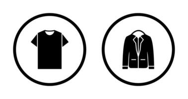 Plain T Shirt and Stylish Jacket Icon vector