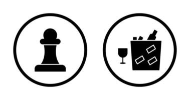 pawn and wine bottle in ice  Icon vector