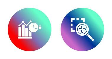 Bar Chat and Zoom In Icon vector