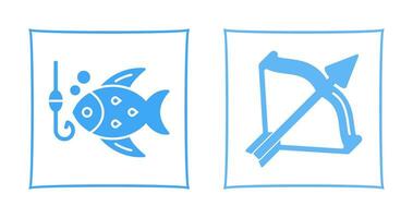Bow and Fishing Icon vector