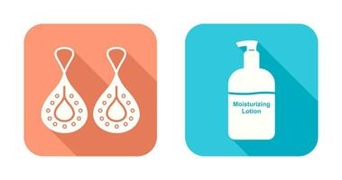 Earring and Lotion Icon vector