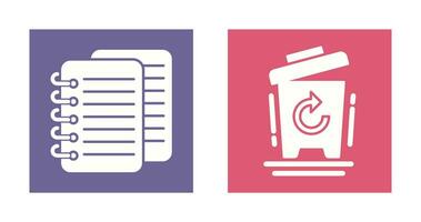 notes and bin Icon vector