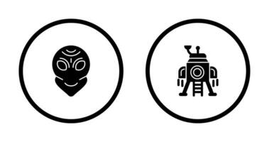 alien and lander Icon vector