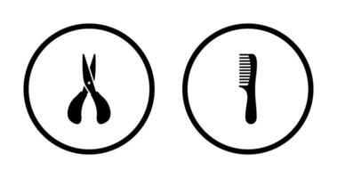 Scissor and Comb Icon vector