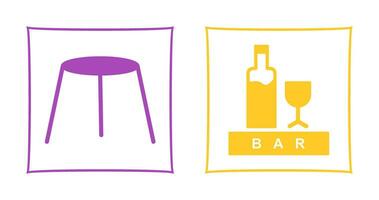 stool and bar sign Icon vector