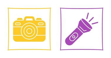 Camera and Flash Light Icon vector