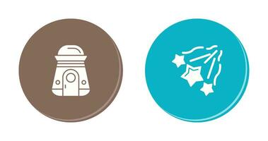 space capsule And falling stars Icon vector