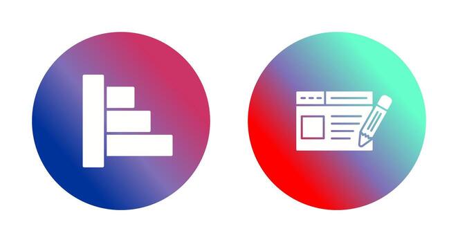 Object Alignment and Web Page Icon vector