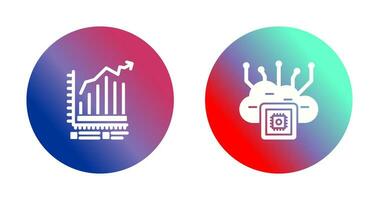 Bar Chart and Cloud Computing Icon vector