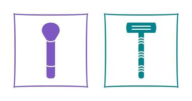 Brush and Razor Icon vector
