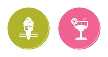 Ice Cream and Cocktail Icon vector