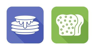 Pancake and Toast Icon vector